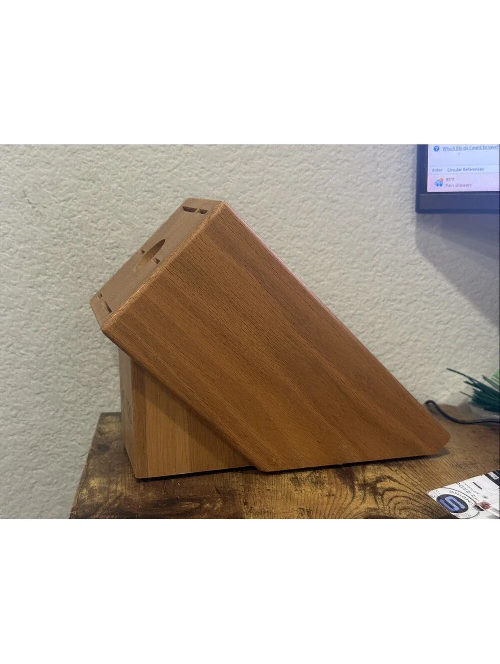 Cutco - 1743 Honey Oak - 7 Slot Wood KNIFE BLOCK ONLY for Galley Set